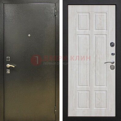 Входная темно-серая дверь с порошковым напылением и МДФ с филенкой ДП-302 в Дубне