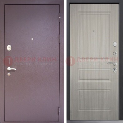 Темная стальная дверь с порошковым окрасом и МДФ ДП-310 в Дубне