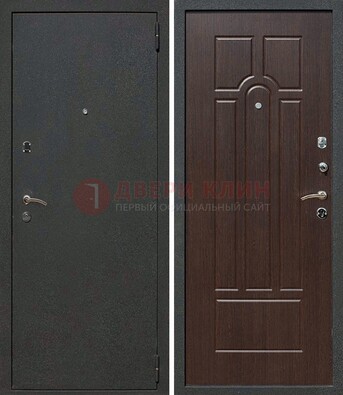 Черная металлическая дверь с порошковым окрасом ДП-47 в Дубне