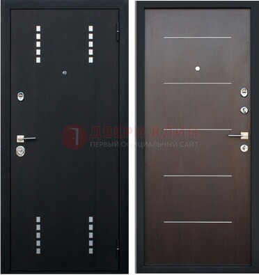 Черная металлическая дверь с порошковым окрасом ДП-62 в Дубне