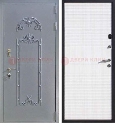 Черная входная дверь с порошковым покрытием ДП-67 в Дубне