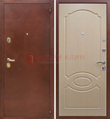 Коричневая металлическая дверь с порошковым окрасом ДП-76 в Воронеже