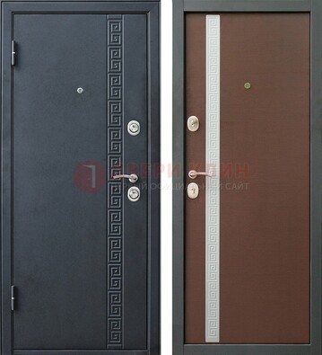 Черная стальная дверь с порошковым напылением ДП-9 в Дубне