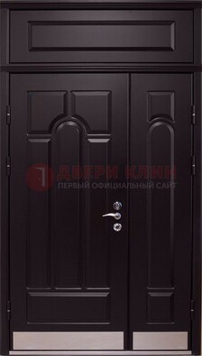 Парадная дверь с металлическими вставками ДПР-47 и фрамугой в Дубне