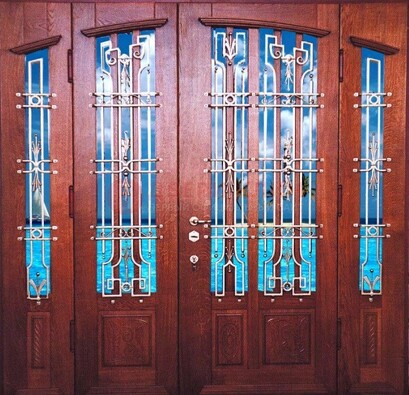 Парадная дверь со вставками из стекла ДПР-55 с шумоизоляцией в Пензе