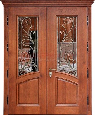 Влагостойкая стальная парадная дверь с декоративными вставками ДПР-59 в Дубне