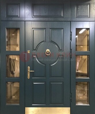 Стальная парадная дверь ДПР-64 со стеклопакетом в Дубне