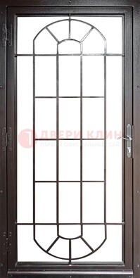 Темная металлическая решетчатая дверь ДР-22 в Дубне