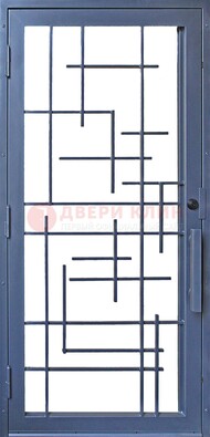 Современная железная решетчатая дверь синяя ДР-31 в Дубне