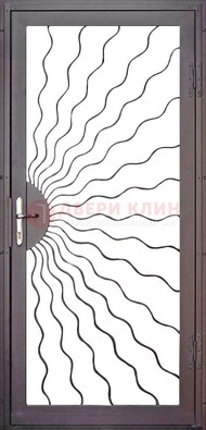 Коричневая железная решетчатая дверь ДР-8 в Дубне