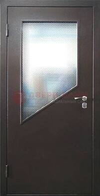 Стальная дверь со стеклом ДС-5 в кирпичный коттедж в Дубне