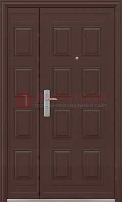 Коричневая железная тамбурная дверь ДТМ-37 в Дубне