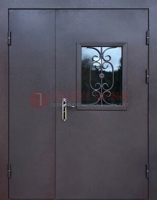 Тамбурная дверь Порошок со стеклом и ковкой ДТМ-48 в Дубне