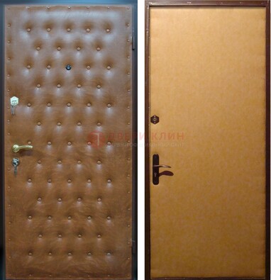 Желтая железная дверь с винилискожей ДВ-2 в Дубне