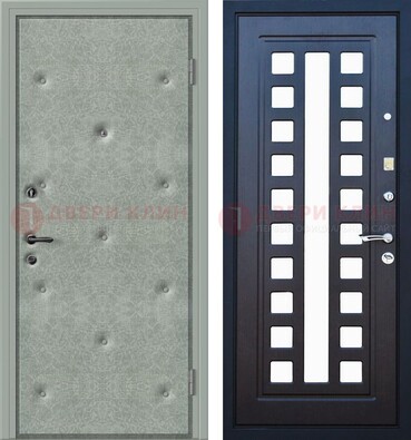 Серая железная дверь с винилискожей ДВ-40 в Дубне
