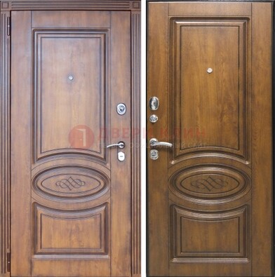 Коричневая металлическая дверь с виноритом ДВТ-10 в Дубне