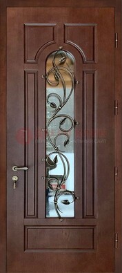 Железная дверь в цвете Итальянский орех с виноритом и МДФ Беленый дуб ДВТ-158 в Дубне