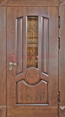 Входная дверь с виноритом и стеклом ДВТ-161 в Дубне