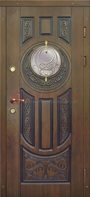 Одностворчатая входная дверь с виноритом и стеклом ДВТ-193 в Дубне
