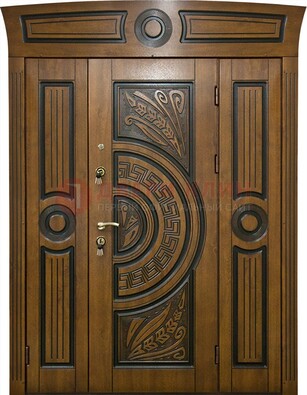 Парадная входная дверь с виноритом и узором ДВТ-194 в Дубне