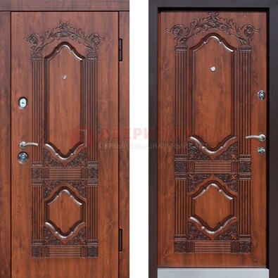 Металлическая дверь с виноритом с фигурной резьбой ДВТ-22 в Дубне