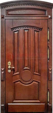 Темная стальная дверь с виноритом и фрамугой ДВТ-238 в Дубне