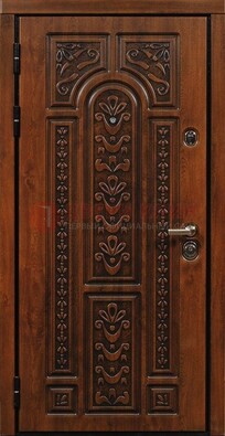 Коричневая входная дверь с виноритом ДВТ-32 в Дубне