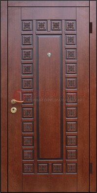 Коричневая стальная дверь с виноритом ДВТ-40 в Дубне
