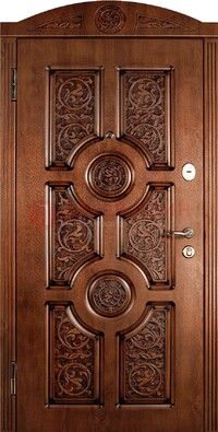 Коричневая входная дверь с виноритом ДВТ-41 в Дубне