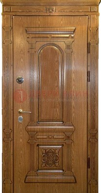 Коричневая железная дверь с виноритом Золотой дуб ДВТ-67 в Дубне