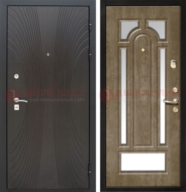 Белая металлическая дверь с МДФ Венге и зеркалом ДЗ-82 в Дубне