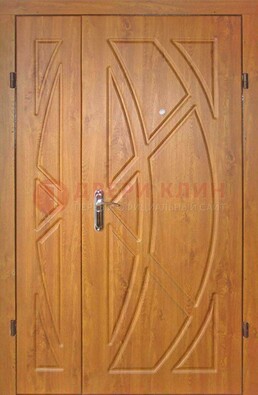 Полуторная металлическая дверь с МДФ золотой дуб ПЛ-17 в Дубне